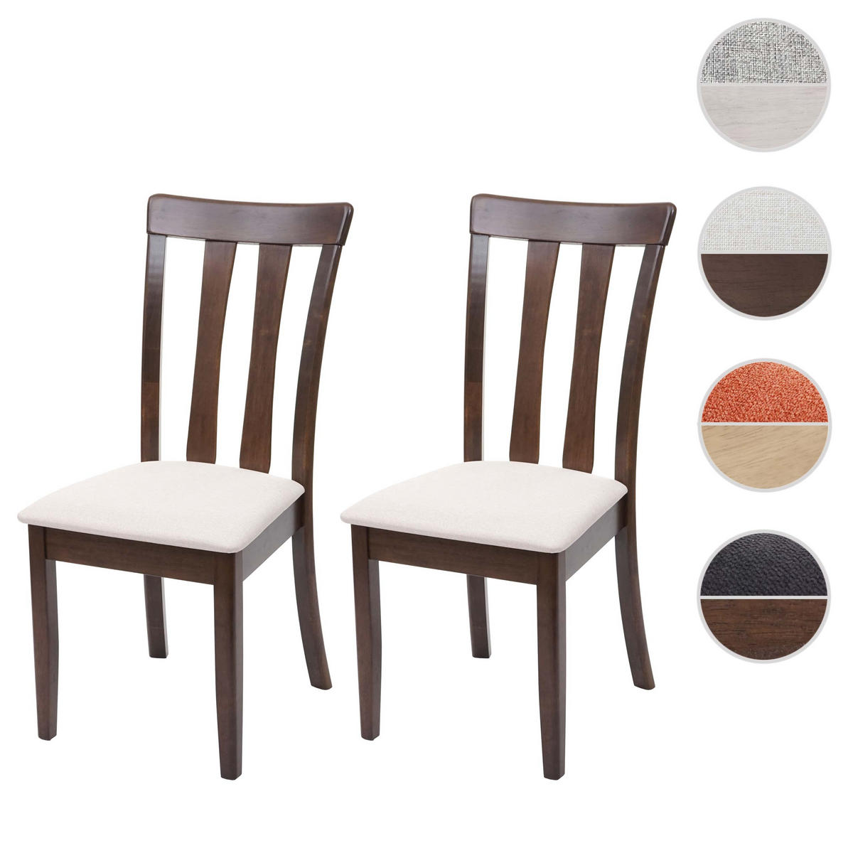 ESSZIMMERSTUHL Braun, Beige 2er-Set - Beige/Braun, Holz (42/96/58cm) - MCW
