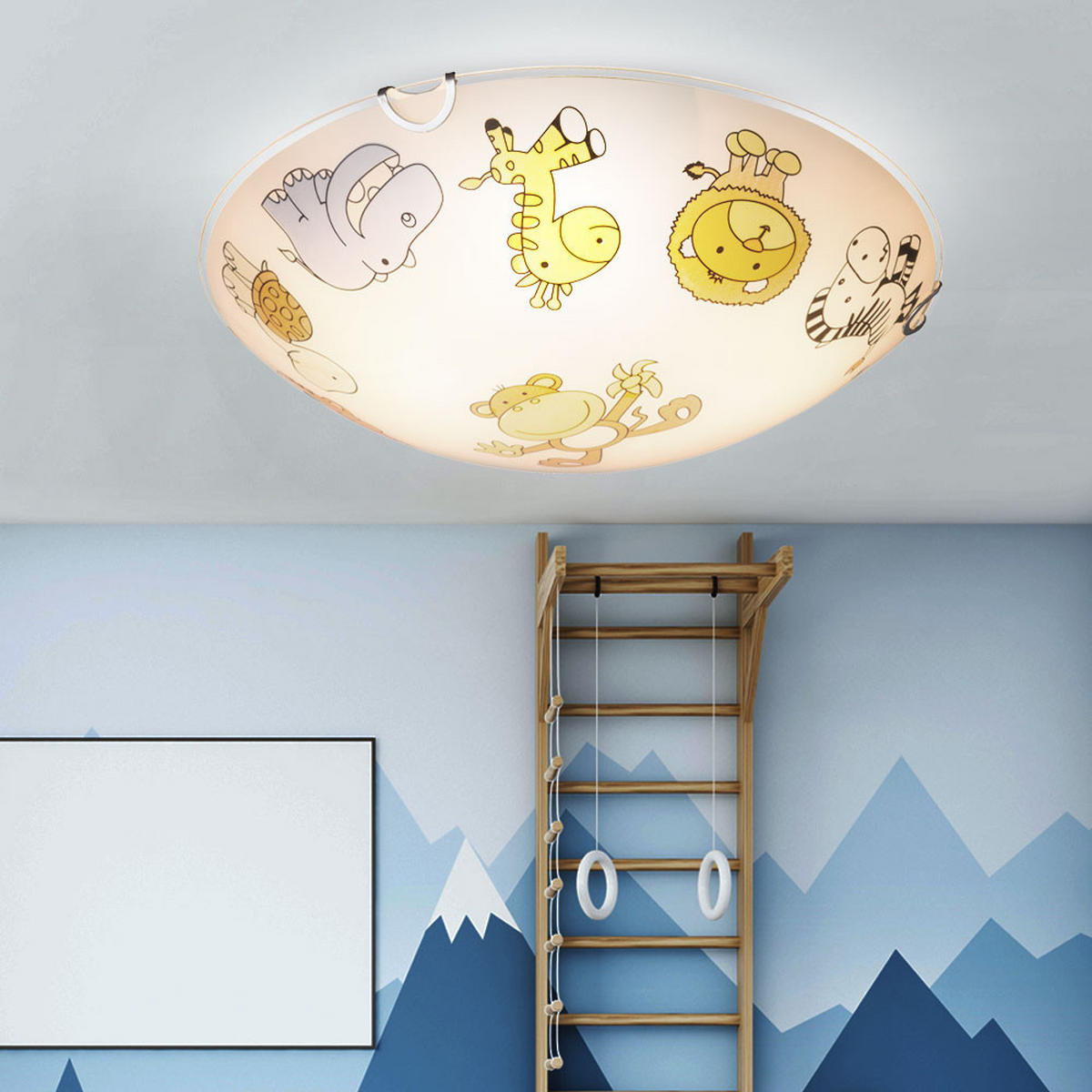 DECKENLEUCHTE KIDDY Glas Bunt - Multicolor, Glas (30/30/6.5cm) - Globo Lighting