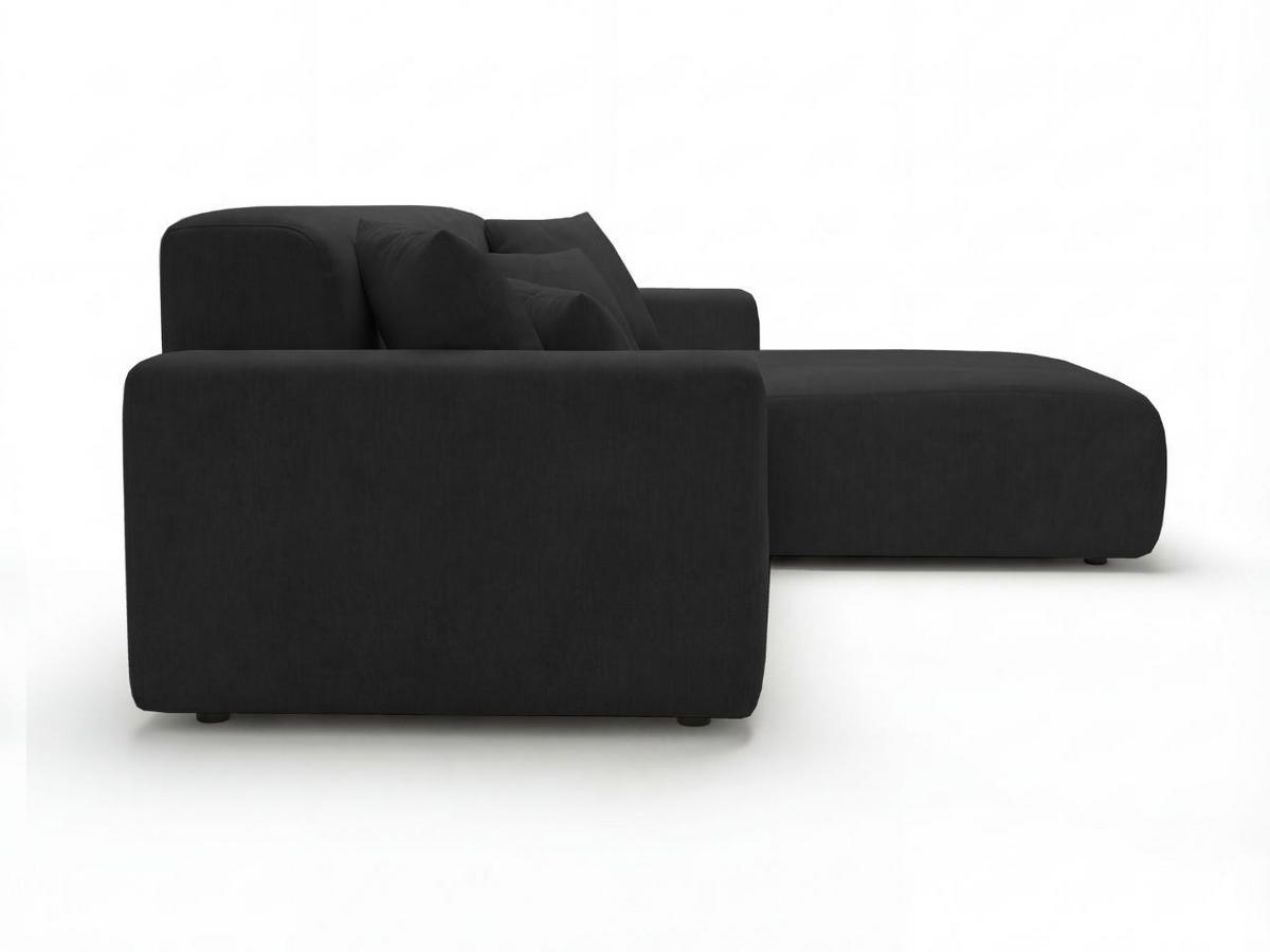 ECKSOFA Nork Schwarz Rechts - Schwarz, Holz/Textil (265/180cm) - Graingold