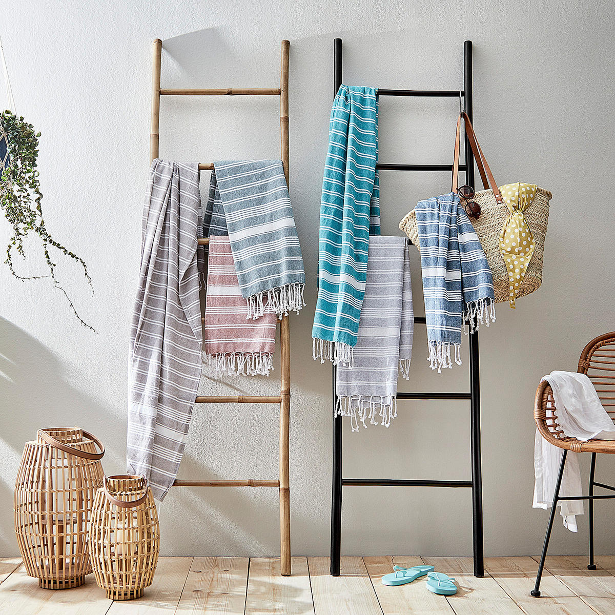 HAMAMTUCH (5er Set) Surfside - Anthrazit, Textil (90/170cm) - Butlers