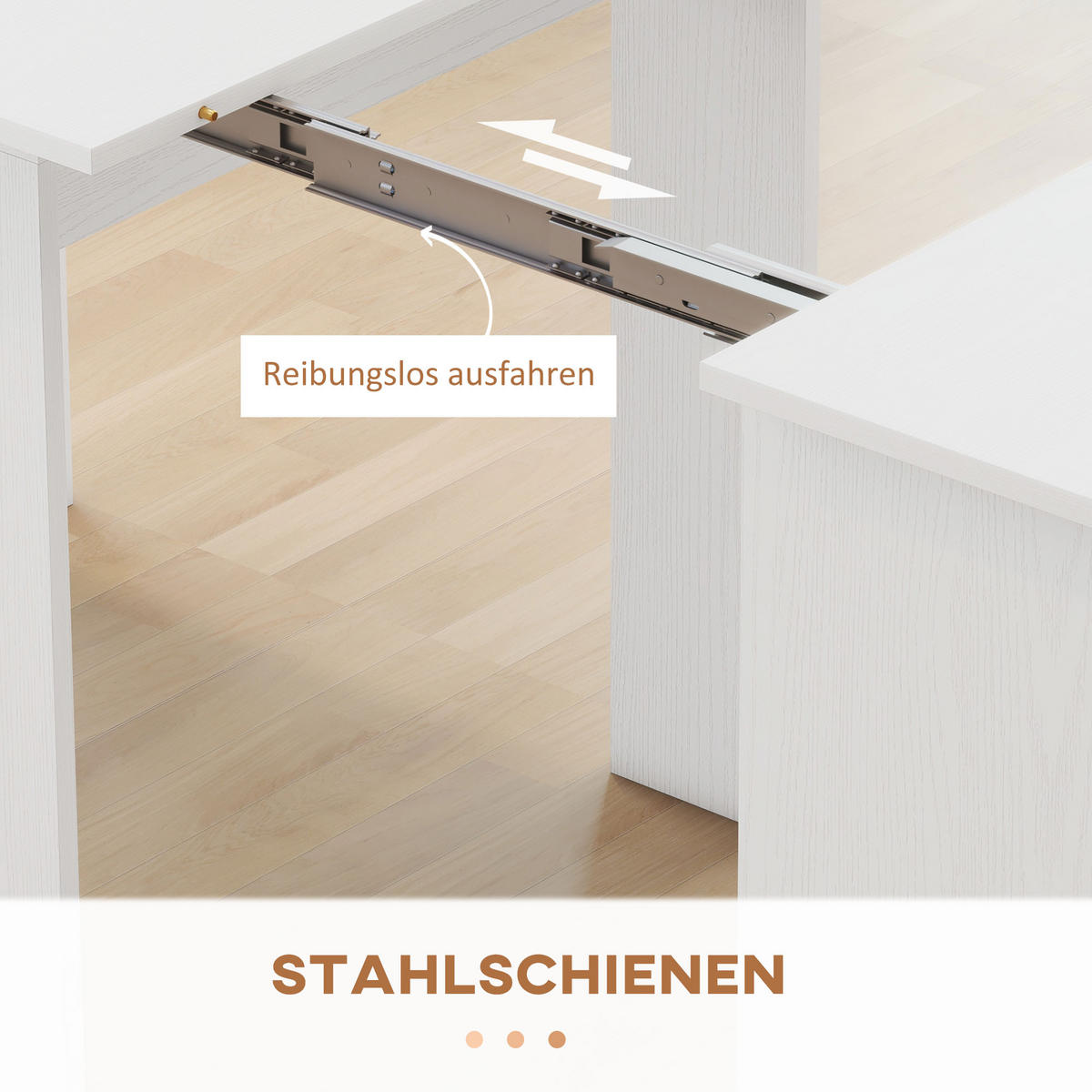 ESSTISCH Ausziehbar Küchentisch Esszimmertisch für bis 6 Personen 60-180x85 cm - Weiß, Holzwerkstoff (180/85/75cm) - HOMCOM