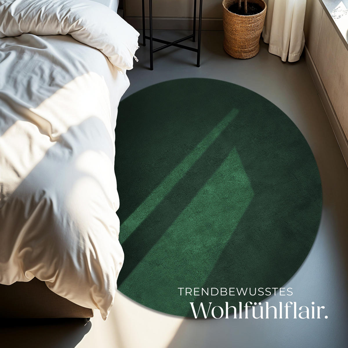 KURZFLORTEPPICH Soft Zone,rutschfeste Unterseite,grün - Grün, Kunststoff (120/120cm) - tectake