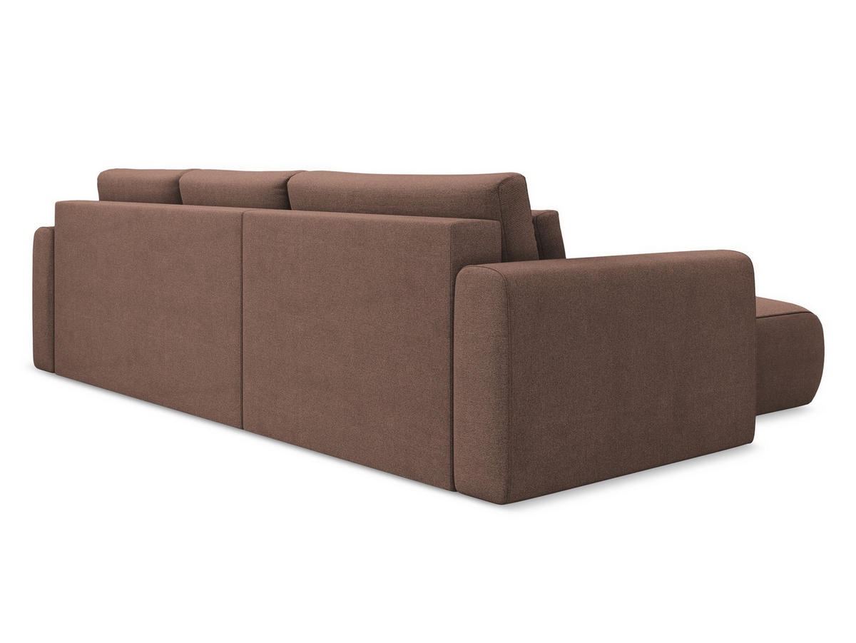 ECKSOFA mit Schlaffunktion Strukturstoff Stoff Pink - Pink/Hellrosa, Kunststoff/Textil (149/278cm) - Makamii