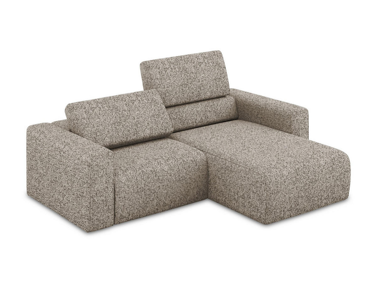 ECKSOFA Rechts Strukturstoff Stoff Beige - Beige/Gelb, Kunststoff/Textil (224/167cm) - Makamii