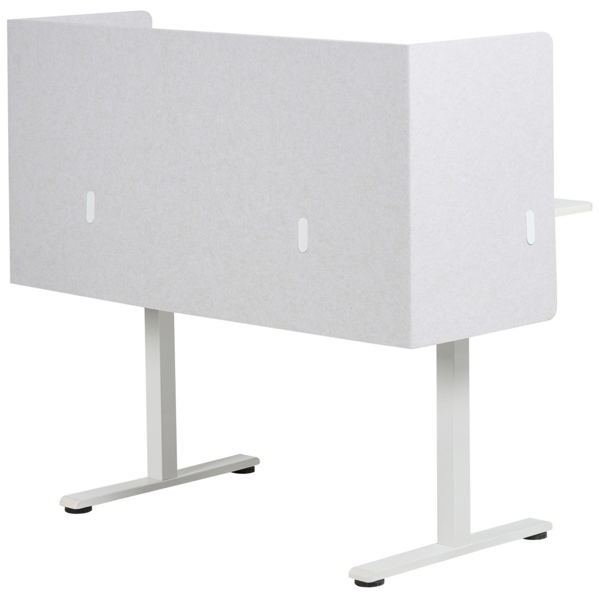 SCHREIBTISCHTRENNWAND Weiß Soloa - Creme, Kunststoff (210/61/1cm) - Beliani