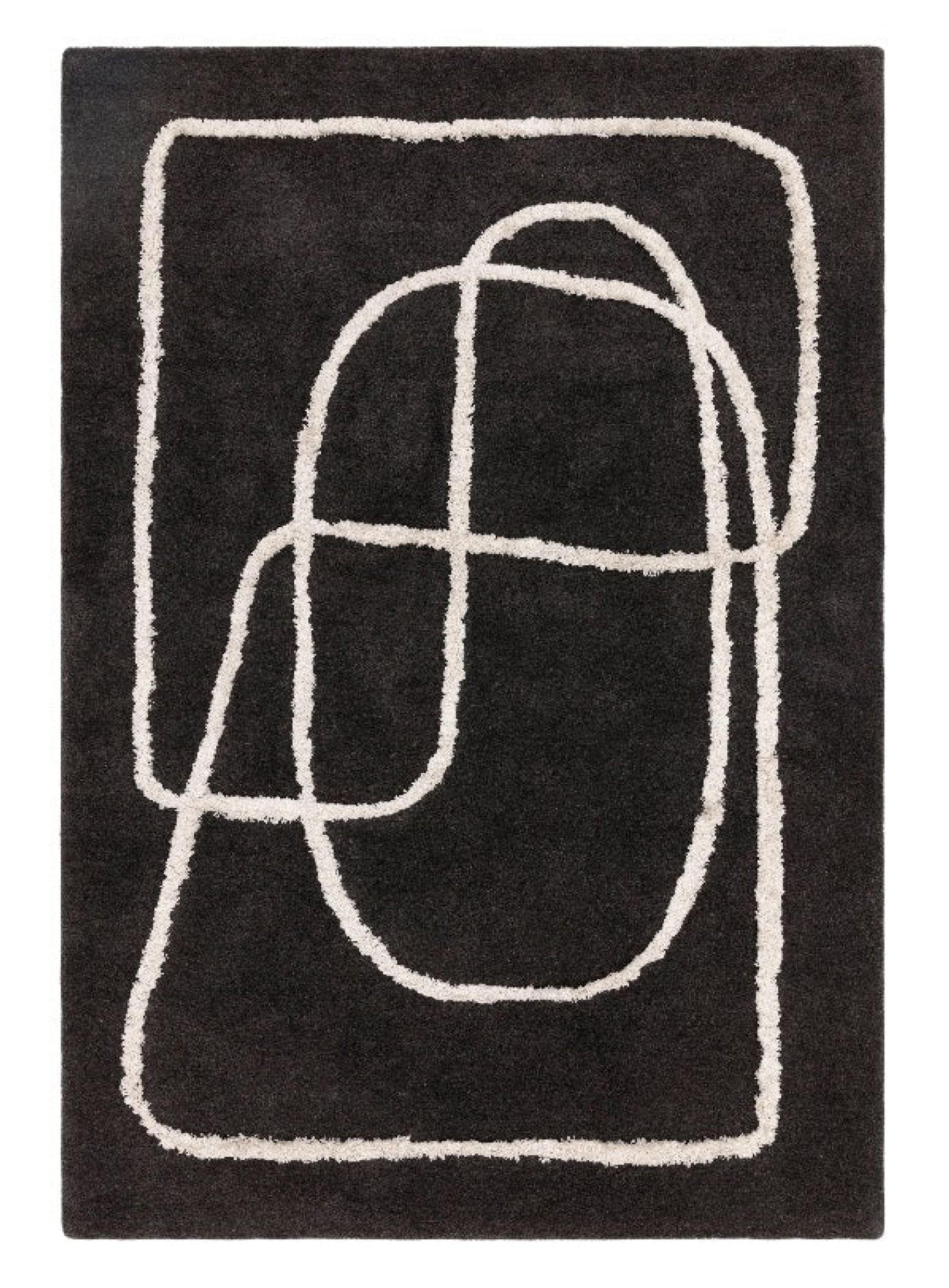 Novatrend Wohnzimmerteppich Schwarz 200x300 cm