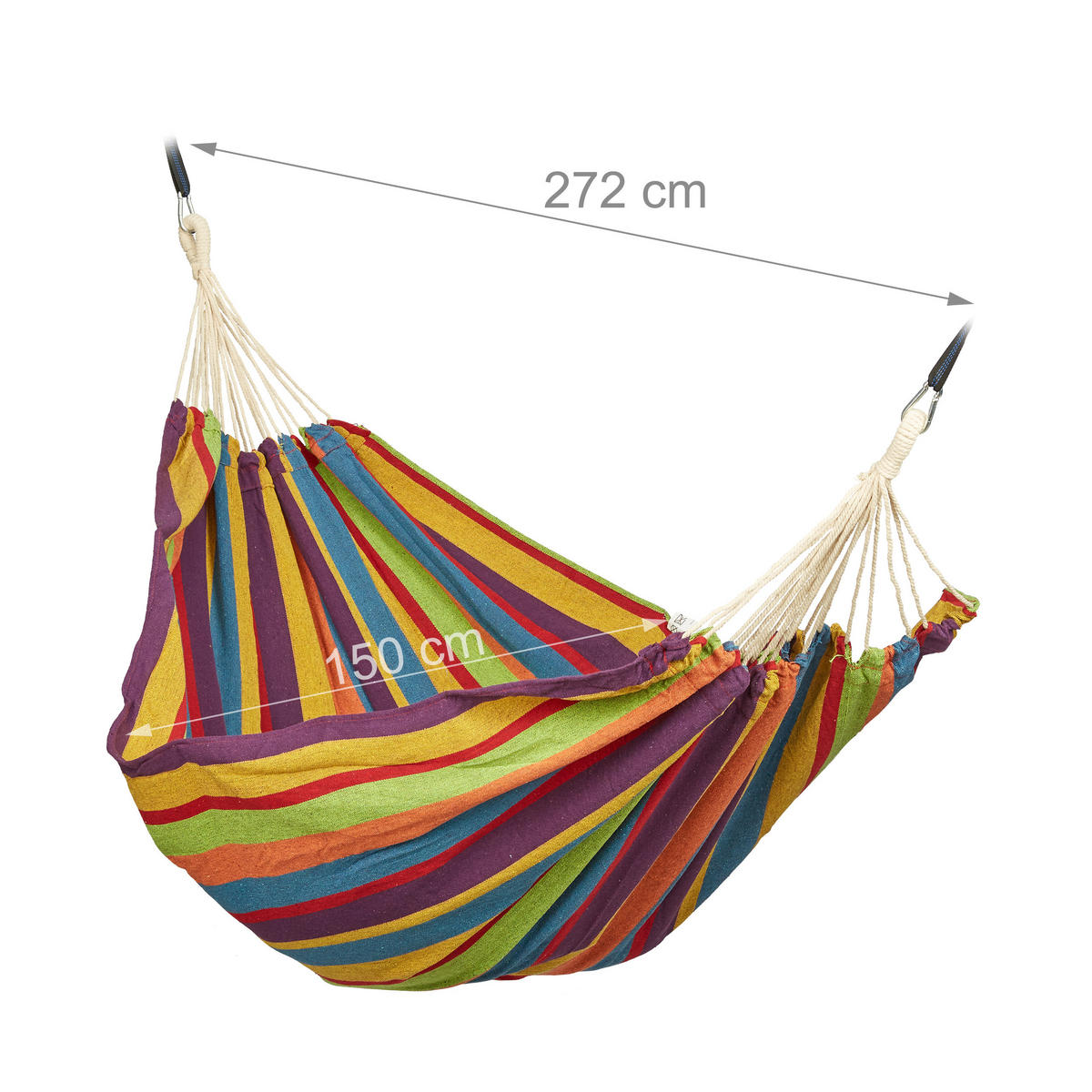 HÄNGEMATTE - Multicolor, Textil (150/3/272cm) - Relaxdays