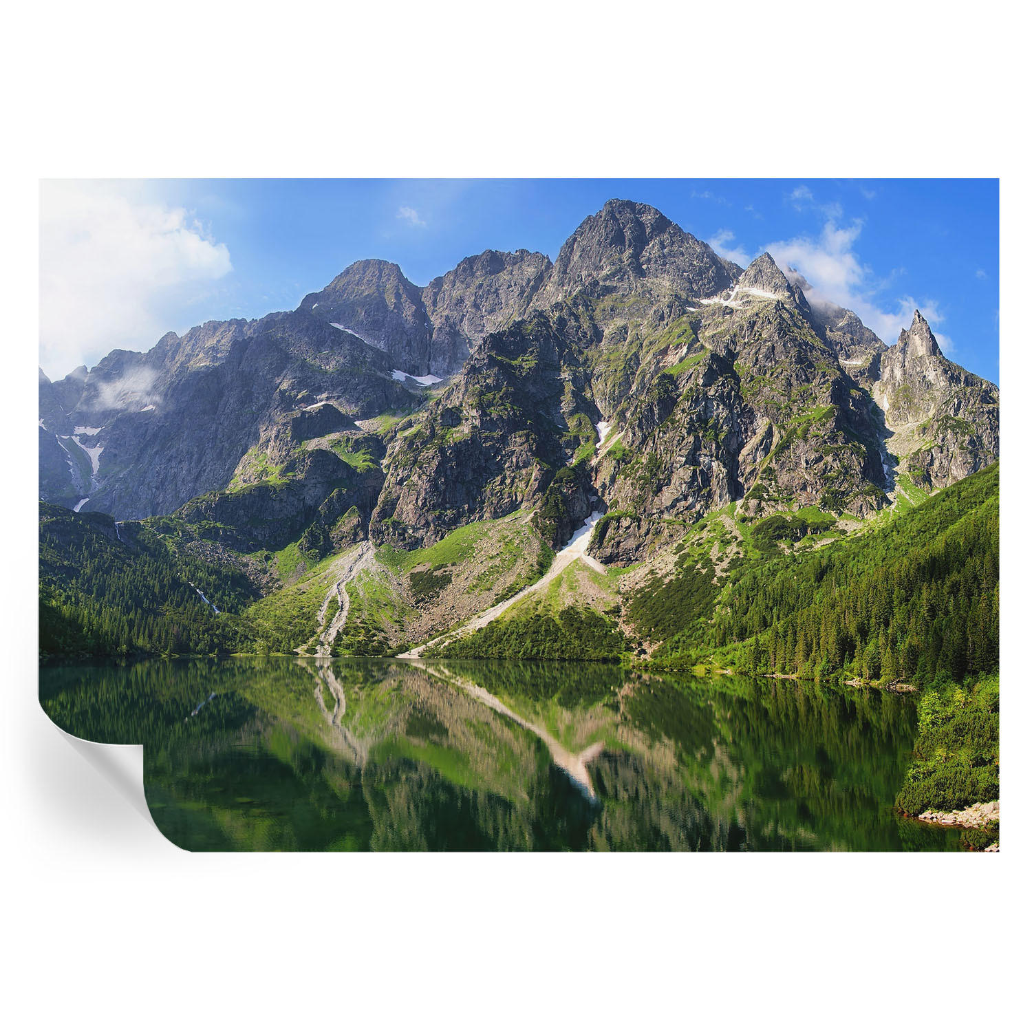 FOTOTAPETE 208x146 cm - Malerische Berge - Blau, Textil (208/146cm) - Wallfluent