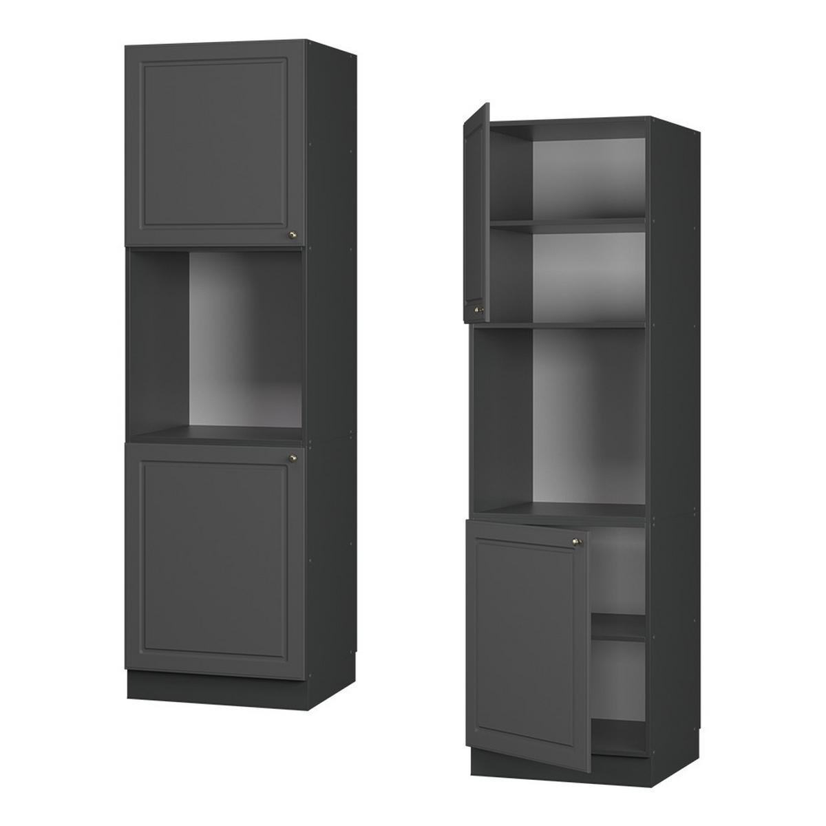 SKŘÍŇKA NA VESTAVĚNOU TROUBU Fame-Line Anthrazit-Gold Landhaus - antracitová, kompozitní dřevo (60/206.8/58cm) - Vicco