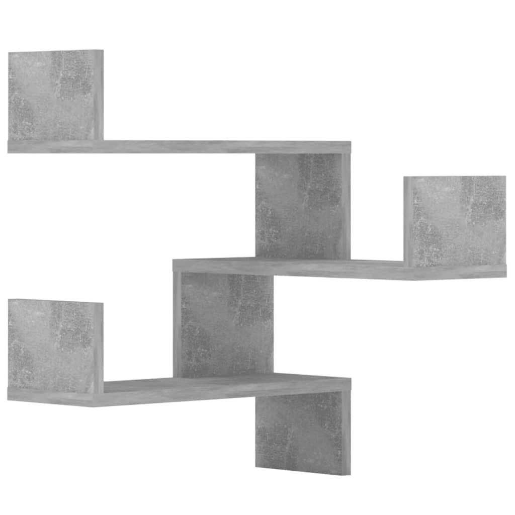 WAND-ECKREGALE 2 Stk. Betongrau 40x40x50 cm Holzwerkstoff - Grau, Holzwerkstoff (40/50/40cm) - furnicato