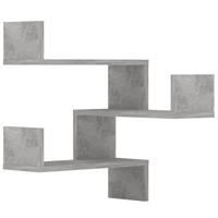 WAND-ECKREGALE 2 Stk. Betongrau 40x40x50 cm Holzwerkstoff - Grau, Holzwerkstoff (40/50/40cm) - furnicato