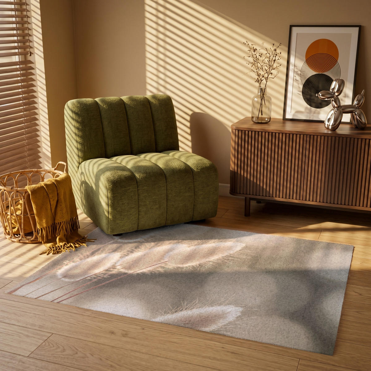 KOBERCE - Chvostoskok - Biely - Slnečné svetlo - 120x80 cm - béžová, textil/plast (120/0.4cm) - OnlyWow