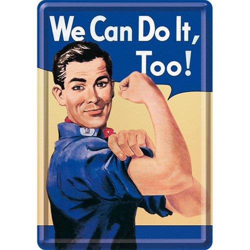 MINIBLECHSCHILD 10/14 cm USA We Can Do It, Too! - Multicolor, Metall (10/14/0.1cm) - Nostalgic-Art