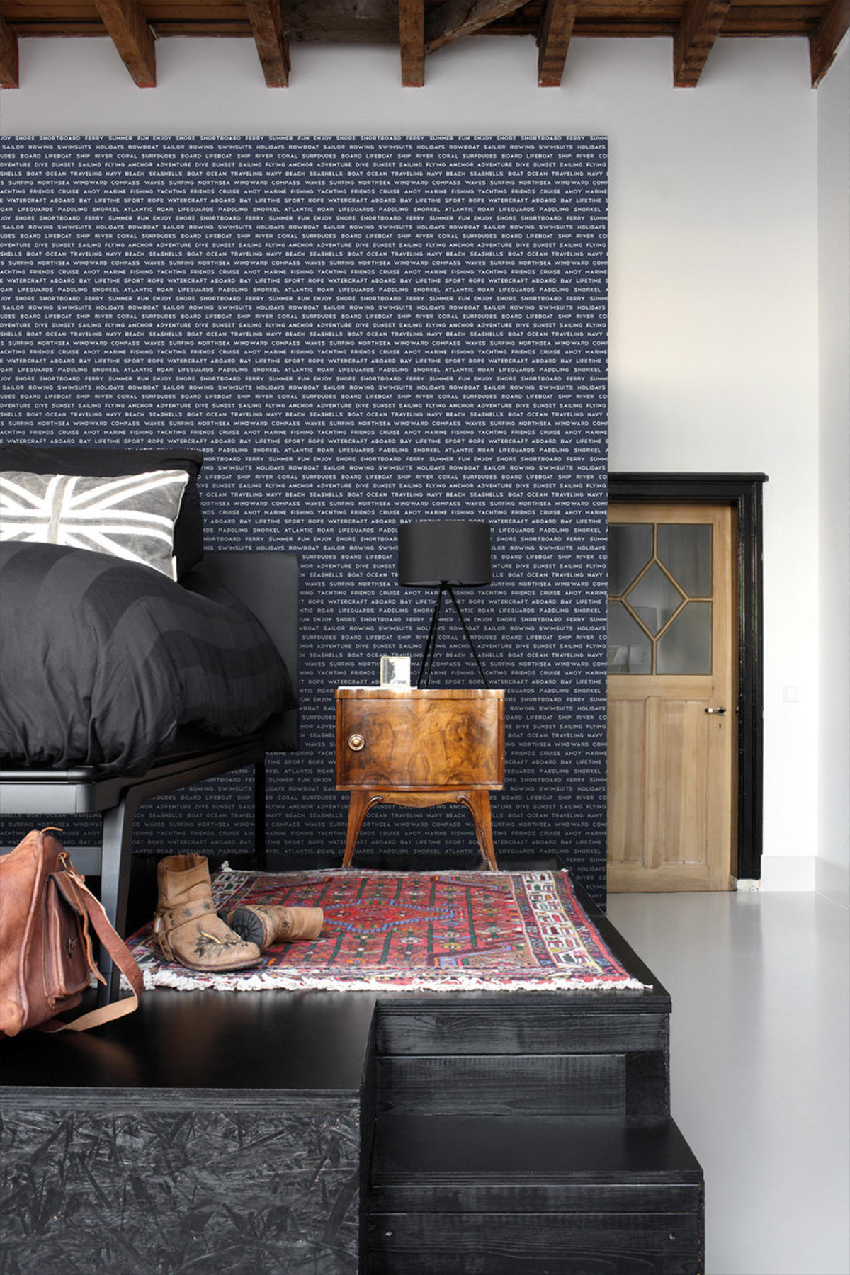 TAPETE maritime Strandtexte 53 cm x 10.05 m - Blau, Papier (53/1000cm) - ESTAhome
