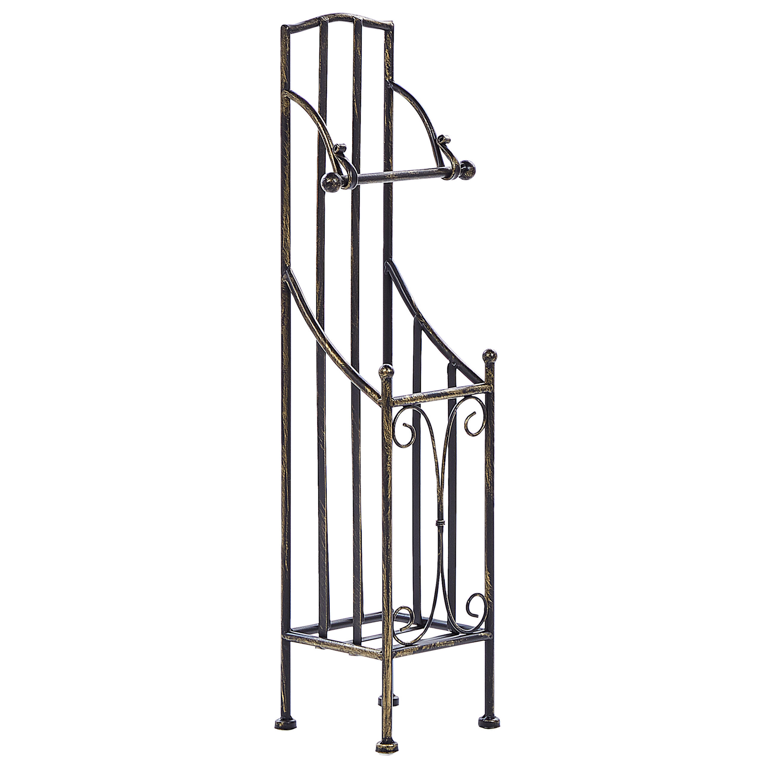 TOILETTENPAPIERSTÄNDER Metall Antik Optik schwarz Brisa - Schwarz, Metall (18/68/15cm) - Beliani