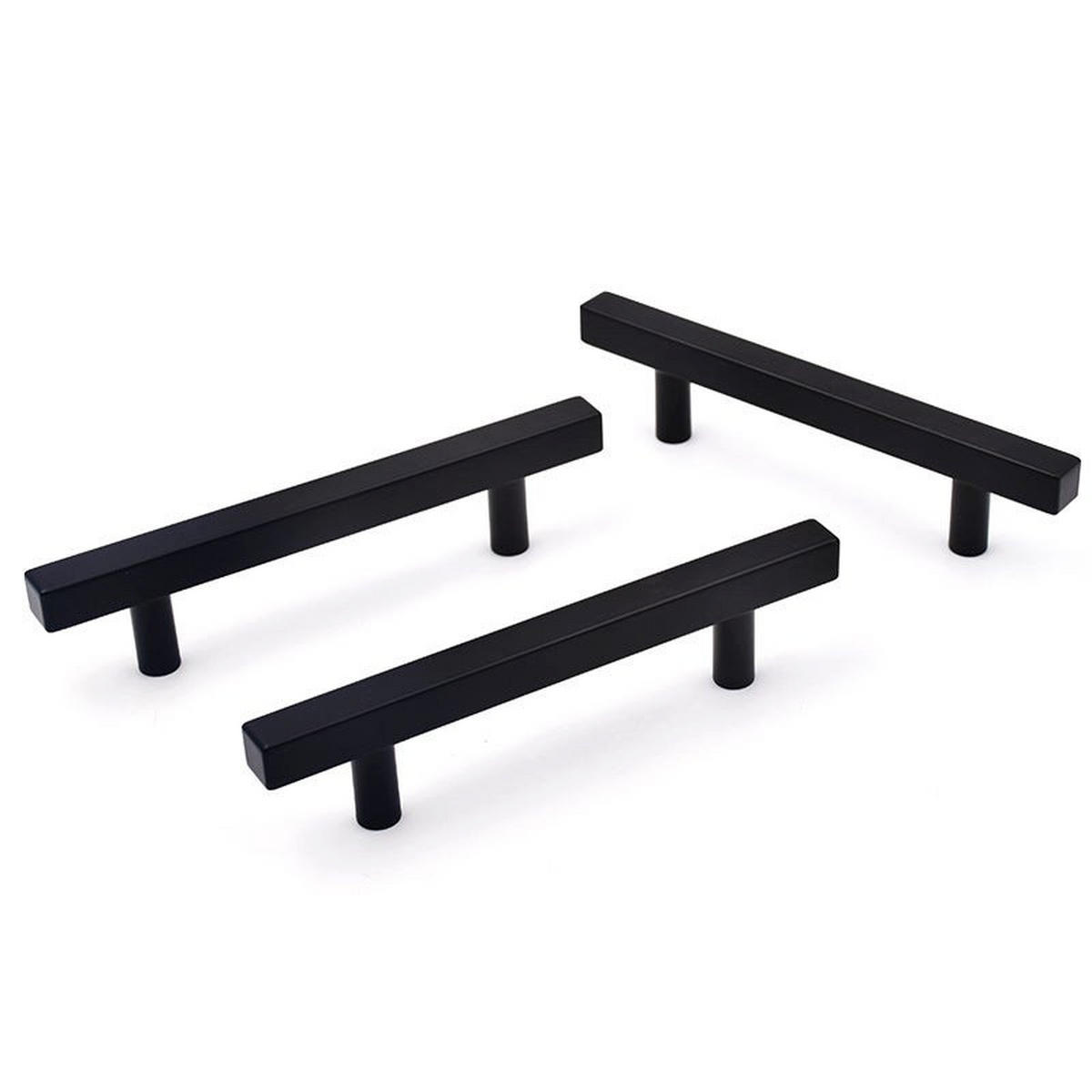 MÖBELGRIFF Schwarz 10er-Set 128 mm Edelstahl - Schwarz, Metall (1.2/3.5/18.8cm)