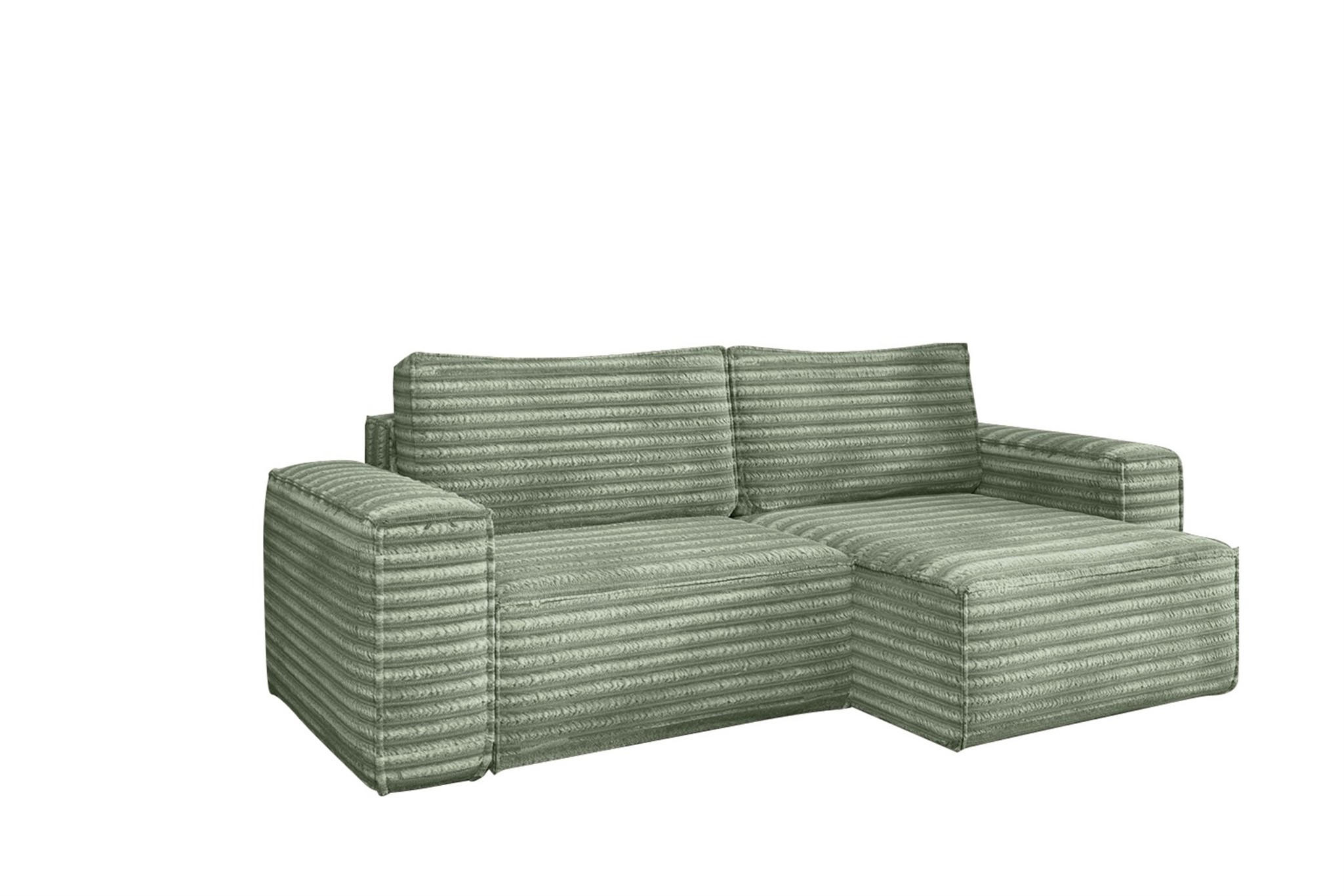 ECKSOFA Schlafsofa Madlen - Hellgrün, Holzwerkstoff/Textil (248/140cm) - Fun Möbel