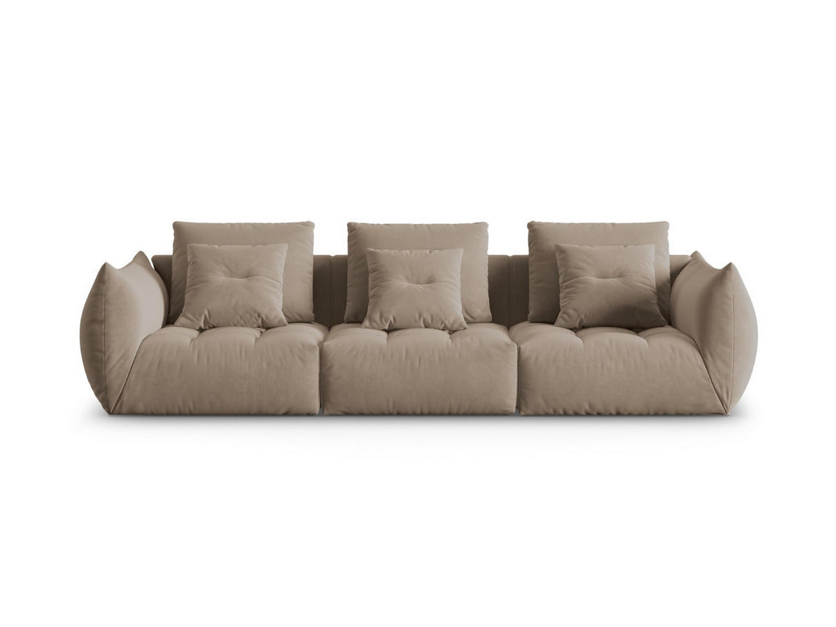SOFA modular Bloom aus Samt hellbraun 4 Sitzplätze - Hellbraun, Textil (332/95/106cm) - Micadoni