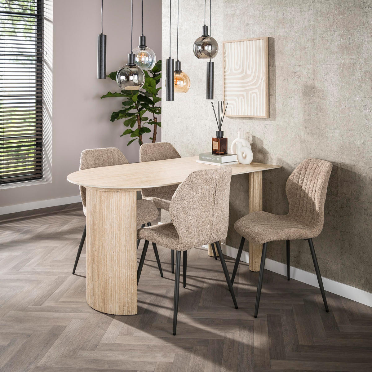 ESSTISCH Romano - Beige - 80/140/77 cm - Beige, Keramik (80/140/77cm) - Hoyz Collection