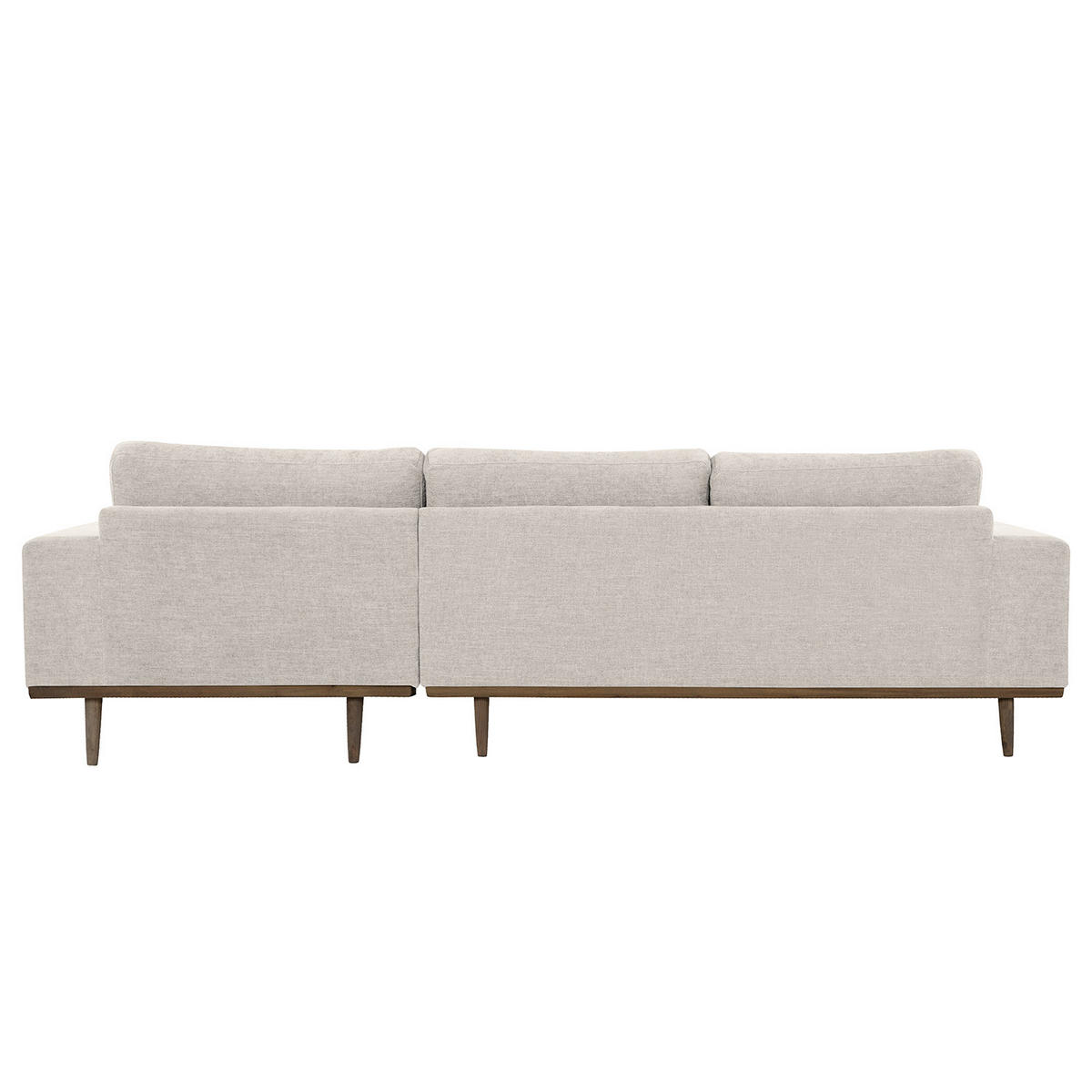 ECKSOFA mit Longchair - Eichefarben/Grau, Eichenholz/Textil (281/153cm) - home24