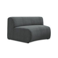 SOFAELEMENT Chenille Stoff Grau - Schwarz/Graphitfarben, Kunststoff/Textil (147/70/89cm) - Makamii