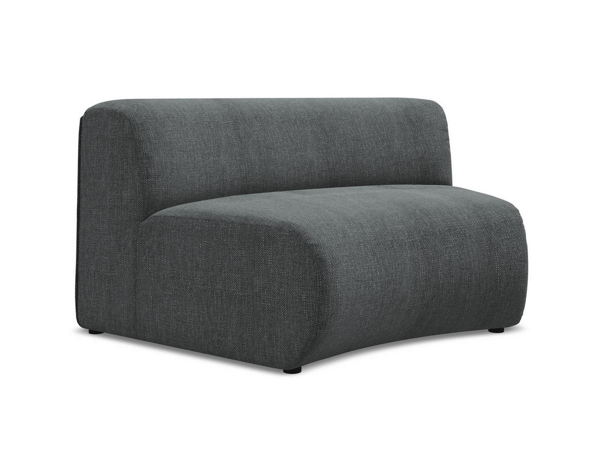 SOFAELEMENT Chenille Stoff Grau - Schwarz/Graphitfarben, Kunststoff/Textil (147/70/89cm) - Makamii