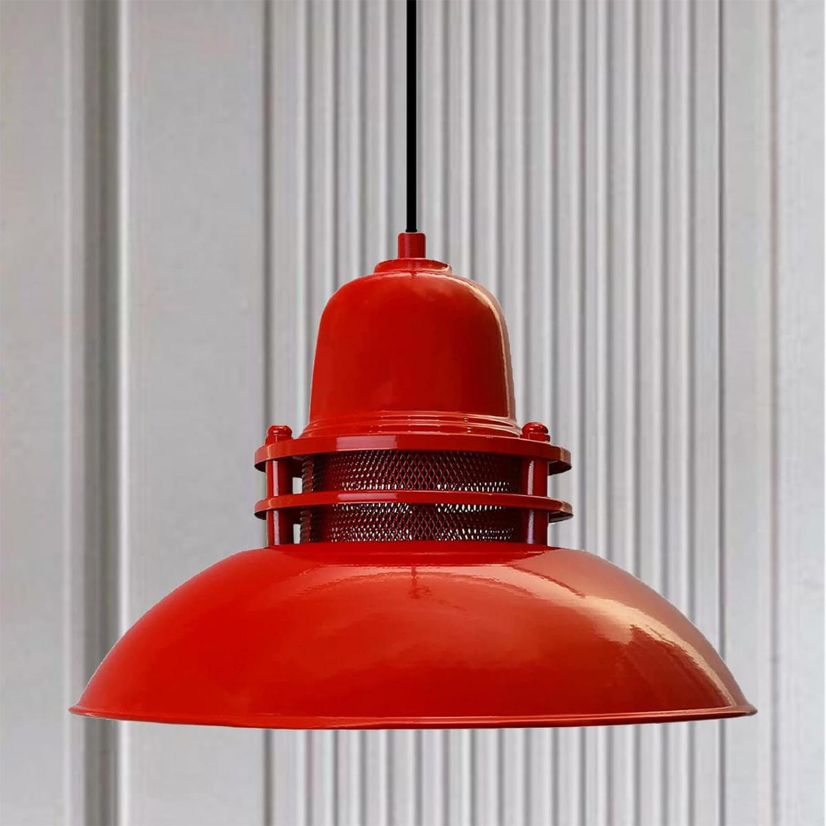 PENDELLEUCHTE Leuchtturm 34/24 - Rot, Metall (34/34/24cm) - Bamyum
