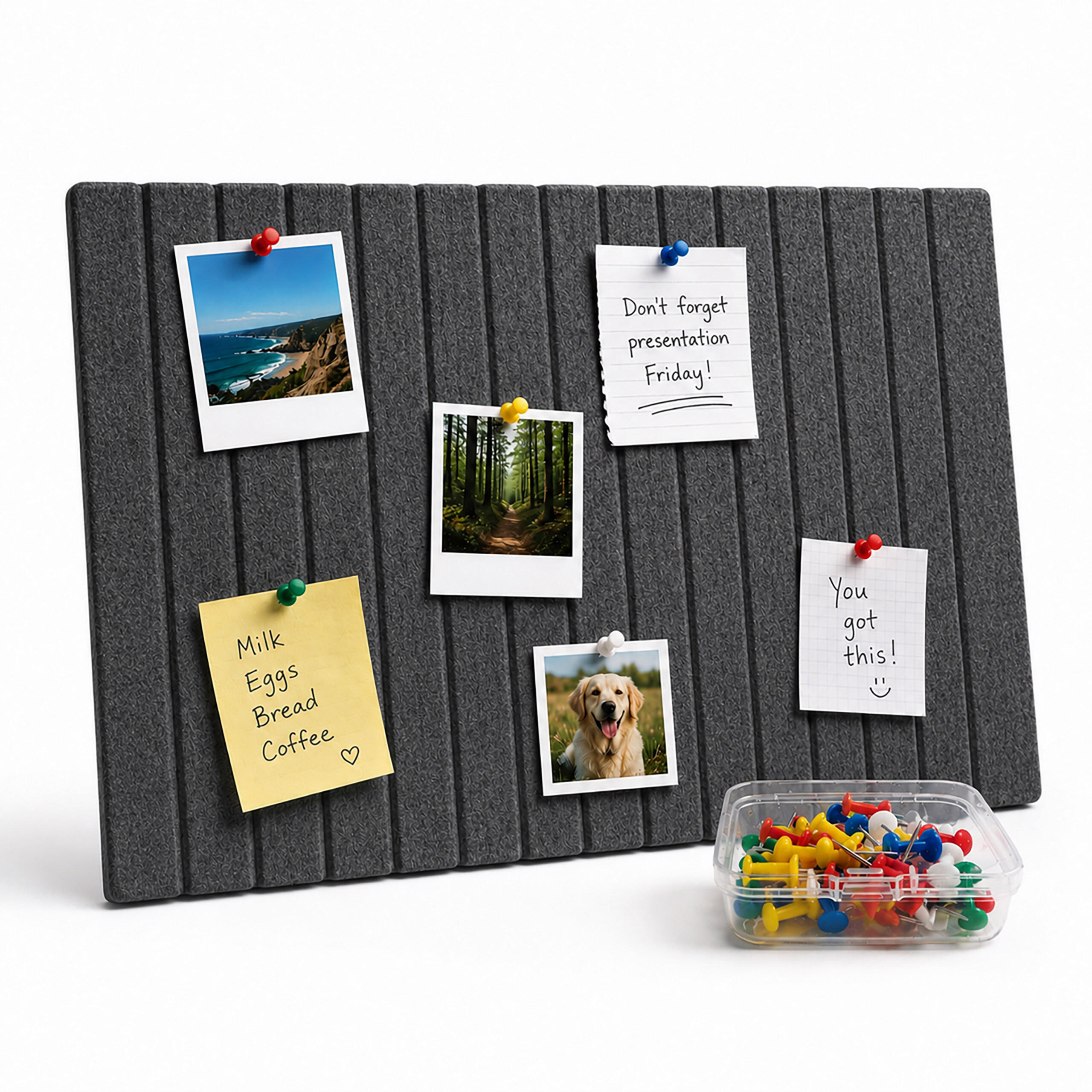 PINNWAND Hellgrau selbstklebend 2er-Set - Grau, Textil (60/0.9/40cm) - Relaxdays