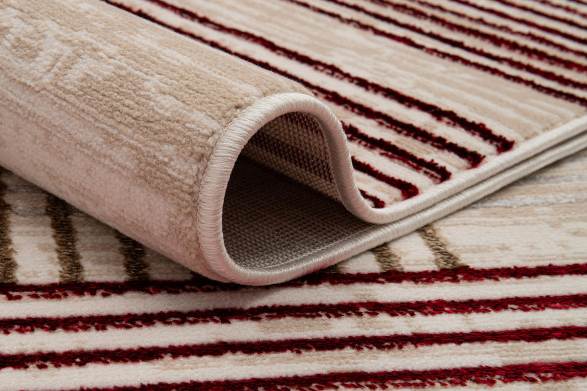 TEPPICH CRYSTAL Creme Burgund 200/300 cm - Rot/Creme, Textil (200/300cm) - Tapiso