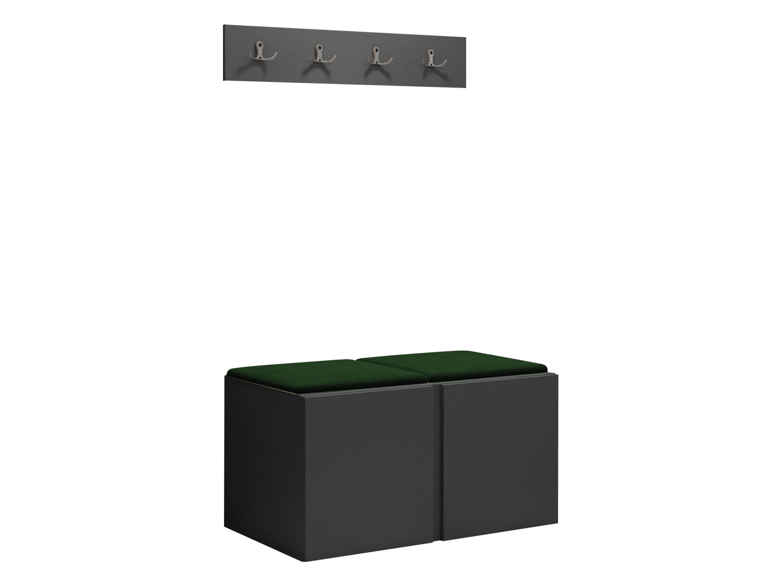MOBILIER PENTRU HOL Orion VI - verde/grafit, material plastic/compozit lemnos (84/42/46cm) - MIRJAN24