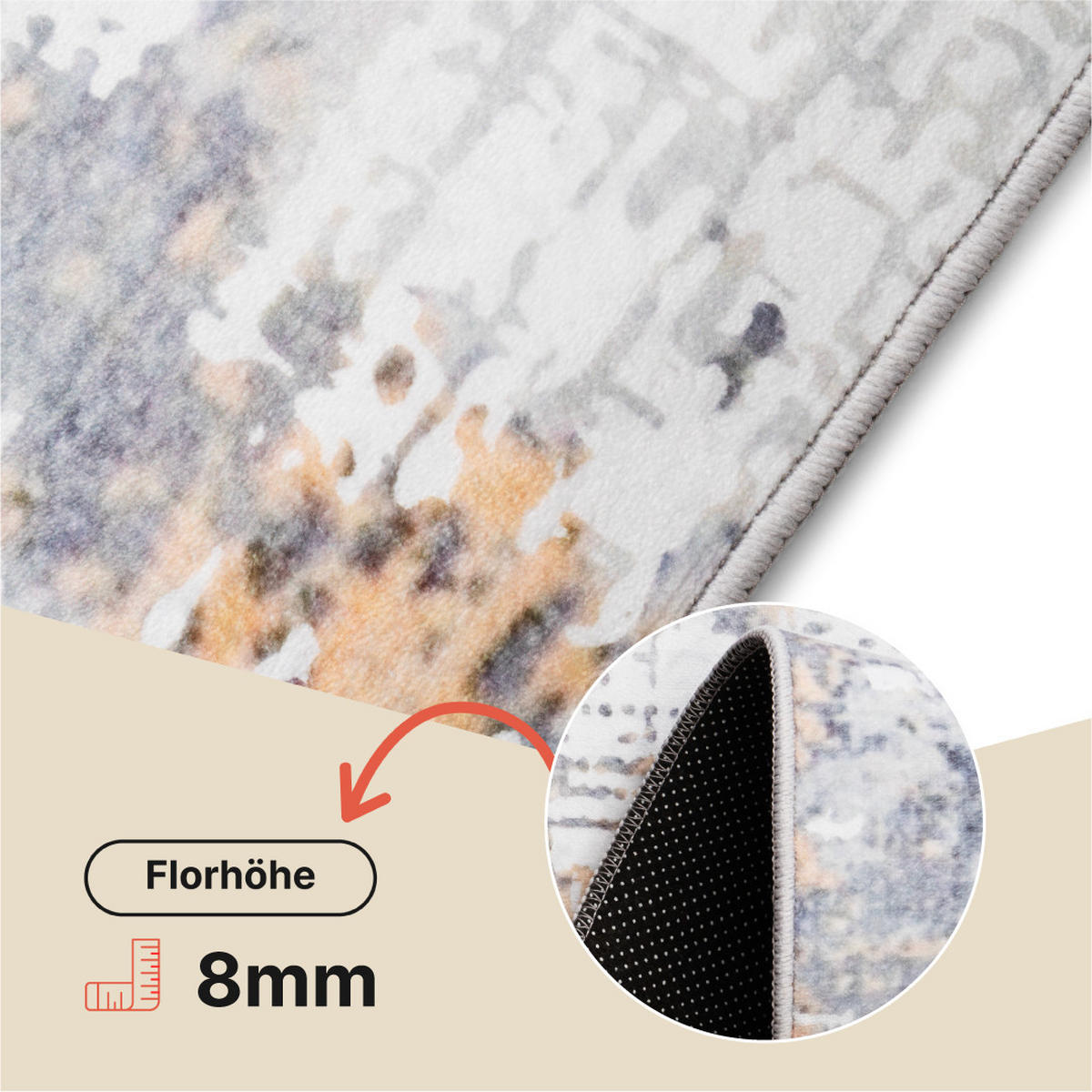 TEPPICH ASH Grau 120/160 cm - Grau, Textil (120/160cm) - Tapiso