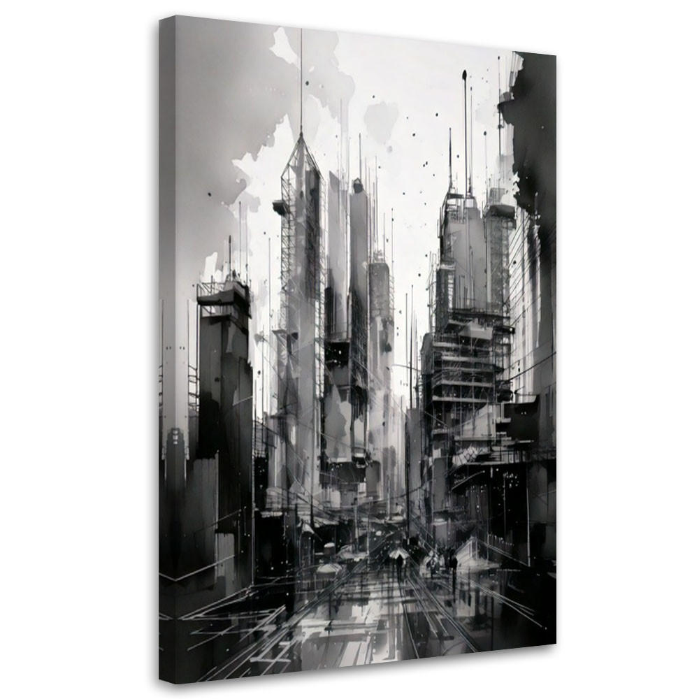 LEINWANDBILD Abstraktion 70x100cm - Schwarz, Textil (70/100cm) - Feeby