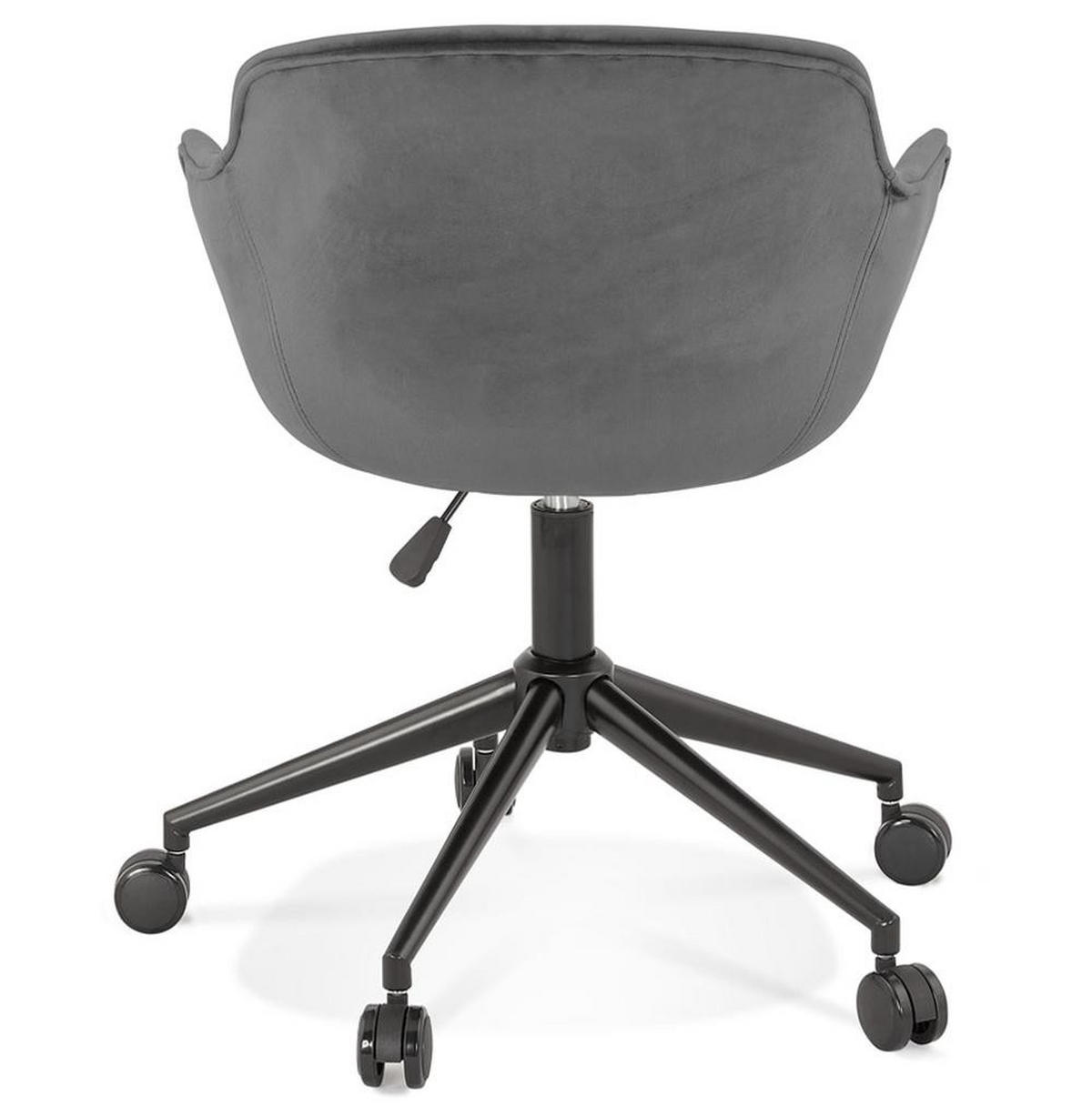 BÜROSTUHL Samt mit Rollen, 360° drehbar und höhenverstellbar PILANO, Anthrazit 54x59x80 cm - Anthrazit/Schwarz, Textil/Metall (59/80/54cm) - KADIMA DESIGN