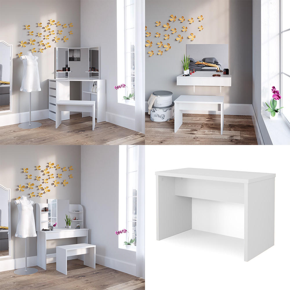 SITZBANK Weiß 70 cm für Schminktisch - Weiß, Holzwerkstoff (70/45.5/35cm) - Vicco