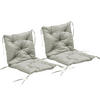 2ER-SET Sitzkissen, 98 x 50 cm Stuhlkissen mit Bindebänder, Stoffbezug 8cm dick - Hellgrau, Textil (50/8/98cm) - Outsunny