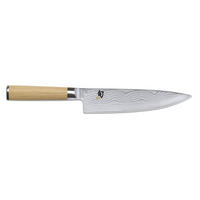 KOCHMESSER Shun Classic White, Pakkaholzgriff, Damaszenerstahl, Klingenlänge 20 cm - Silberfarben, Metall (39cm) - Kai Messer