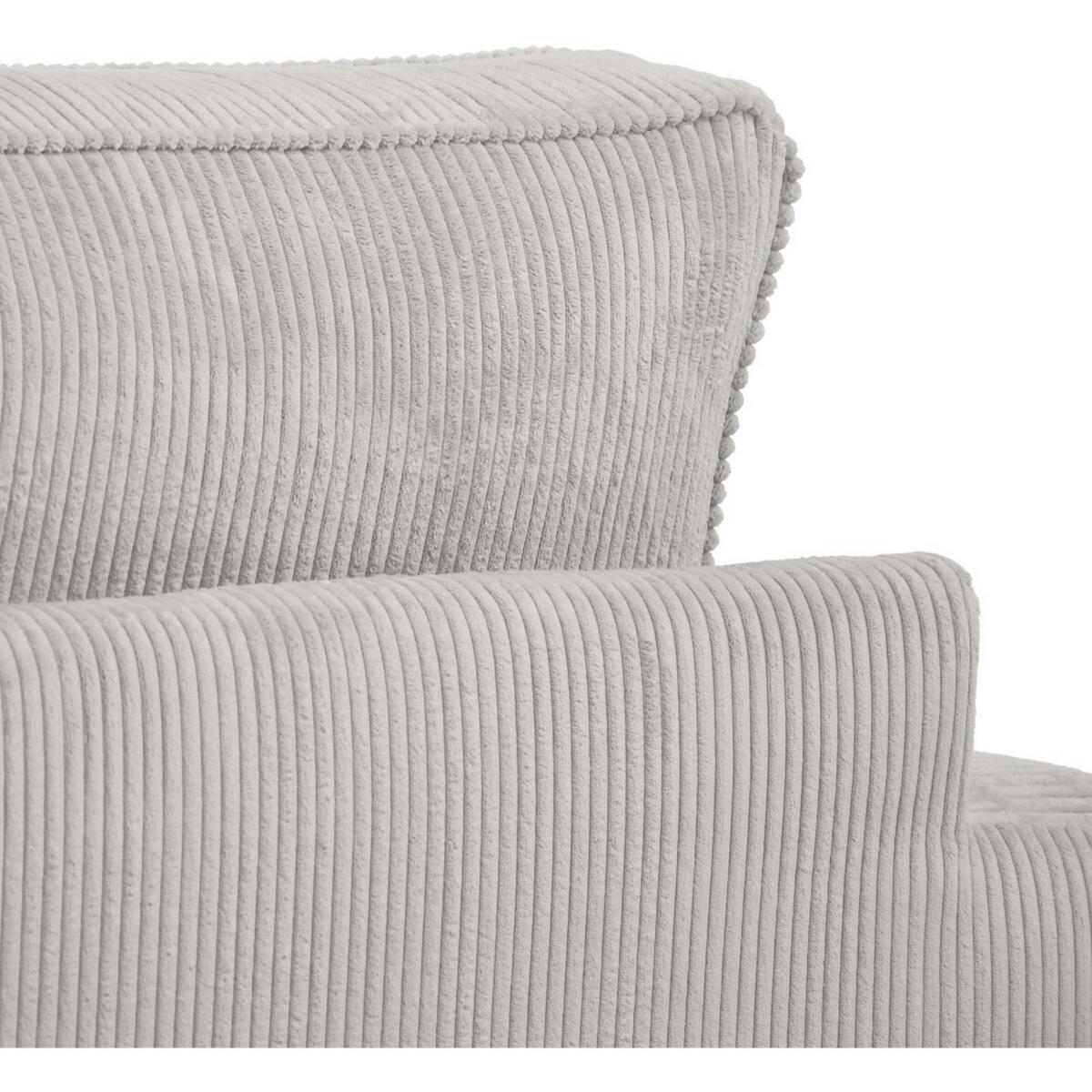 ECKSOFA Pablo ohne Schlaffunktion, mit abgerundeter Ottomane, rechts, Graubeige - Hellgrau, Textil (319/196cm) - Beautysofa