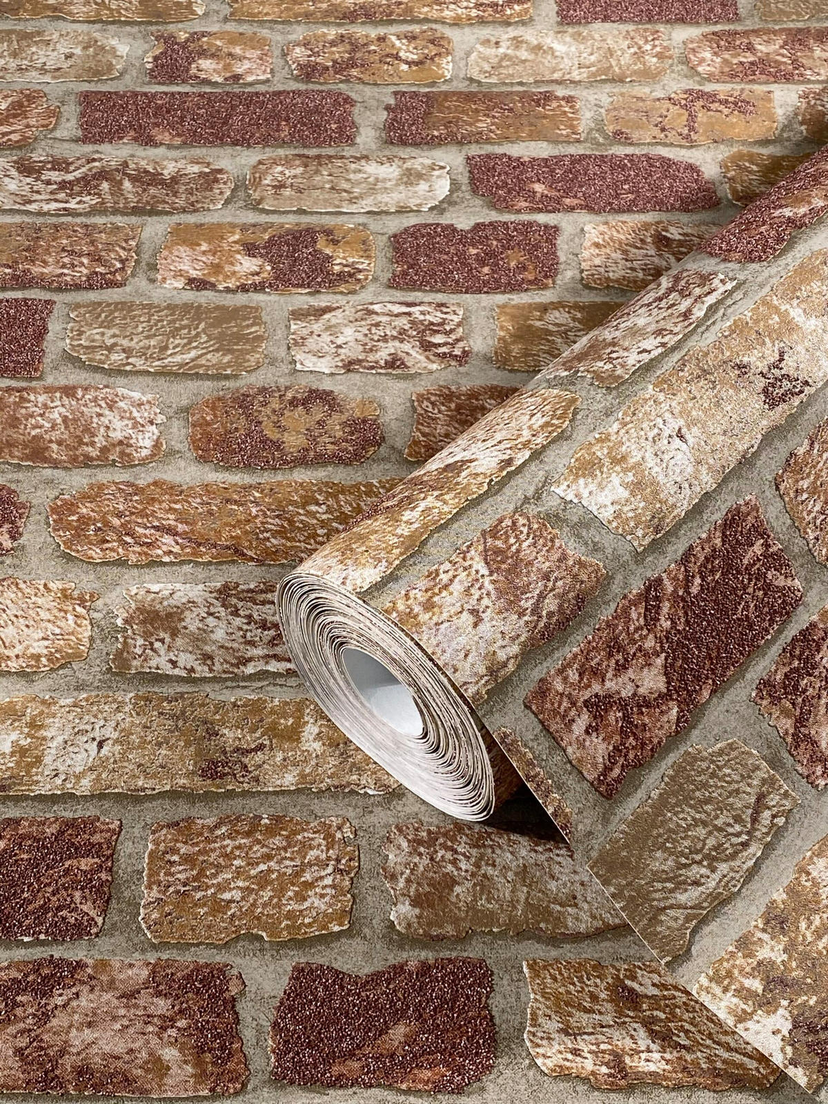 VLIESTAPETE Steinoptik Tapete braun, beige - Beige/Braun, Papier (53/1005cm) - marburg