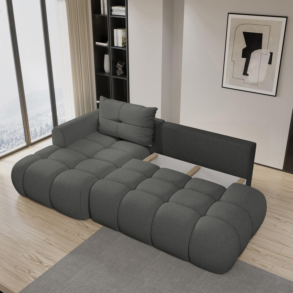 Thumbnail - Masseno Ecksofa, Grau, Holz, 4-Sitzer, L-Form,L-Form, 274x165 cm, Wohnzimmer, Sofas & Couches, Wohnlandschaften, Ecksofa...
