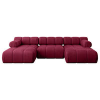 WOHNLANDSCHAFT modulares Sofa Tesso-U1 - 285x160x70 cm Bordeauxrot Velours - Bordeaux, Holzwerkstoff/Textil (285/70/160cm) - ALTDECOR