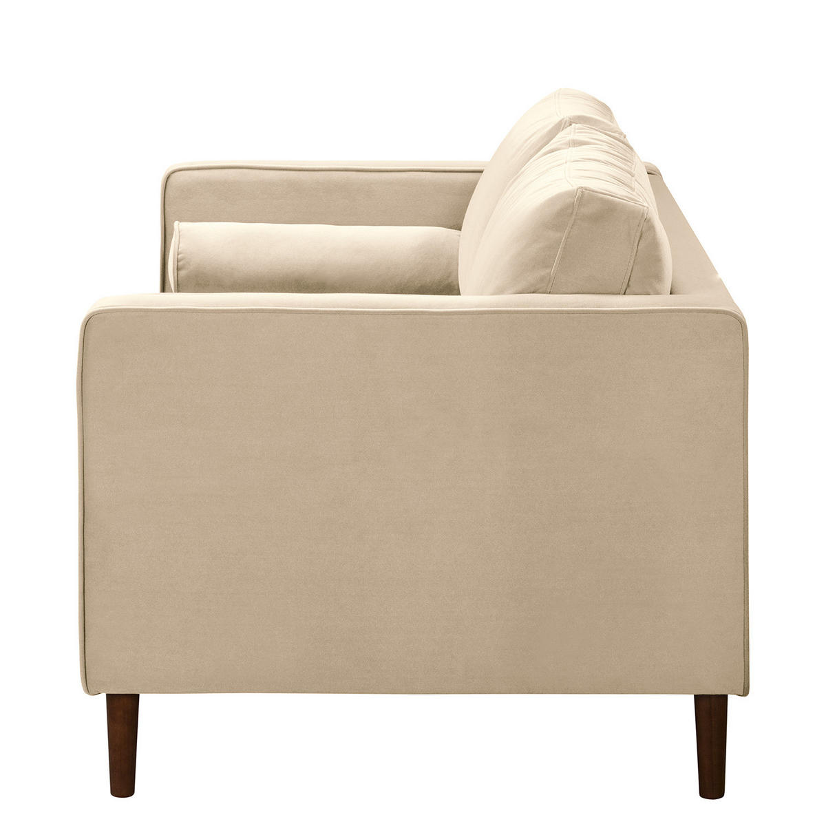 2-SITZER SOFA - Samt - Creme, Textil (150/80/86cm) - home24
