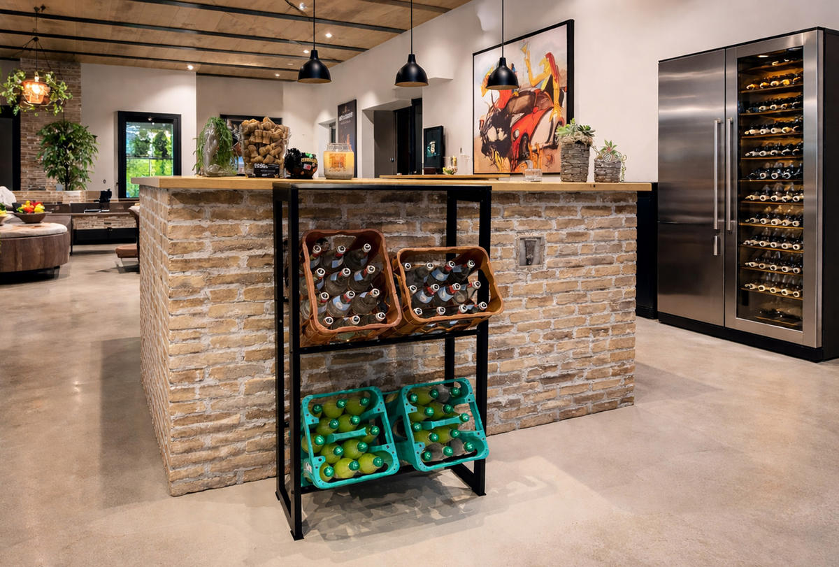 GETRÄNKEKISTENREGAL 71x30x129 cm 4 Kästen mit Ablage - Schwarz, Metall (71/129/30cm) - QUICK STAR