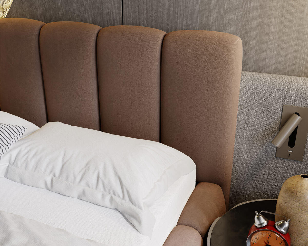 POLSTERBETT Cloud 140x200 Braun - Braun, Textil (140/200cm) - Graingold