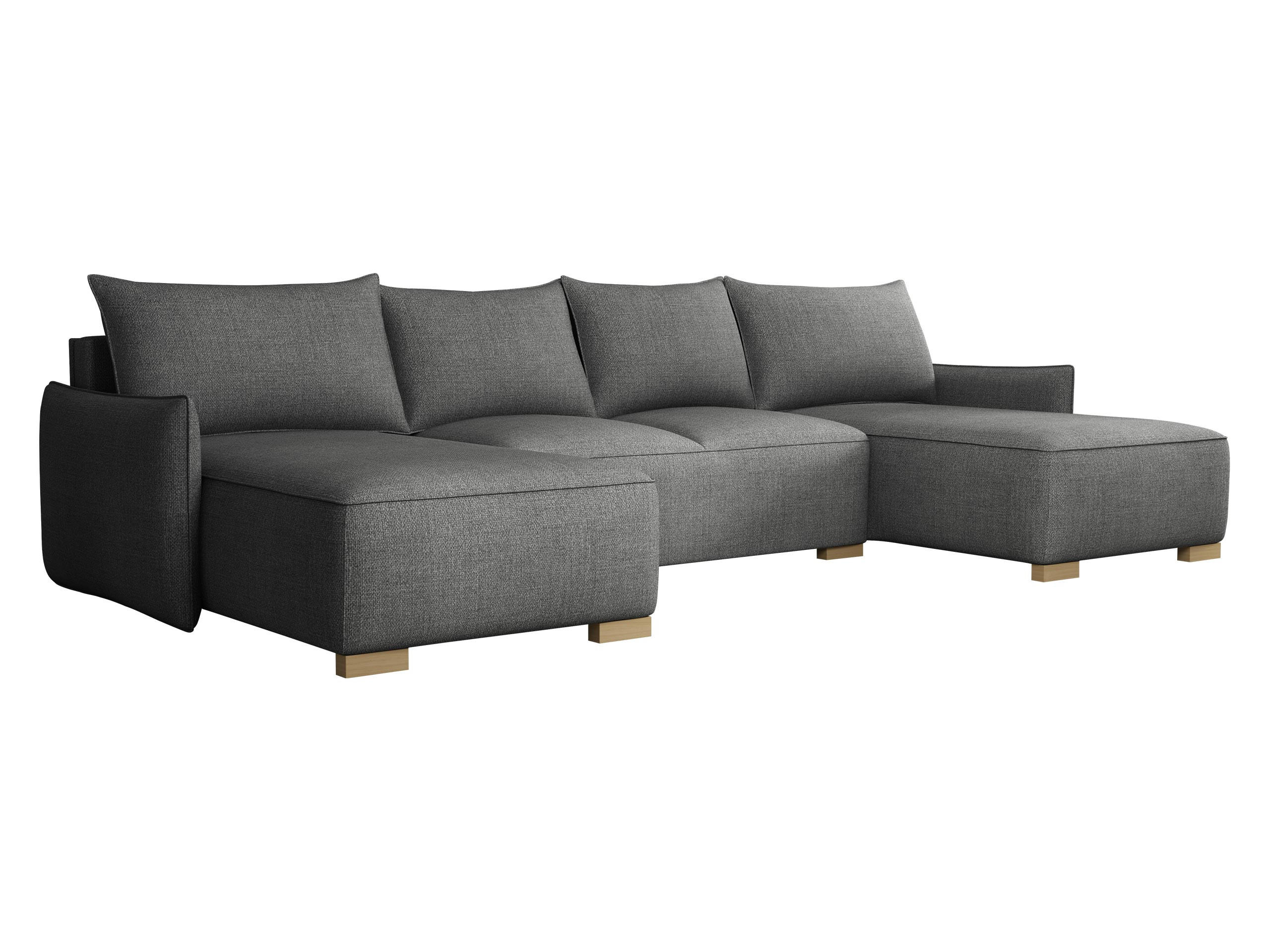 WOHNLANDSCHAFT Focus U - Naturfarben/Grau, Holz/Textil (328/87/155cm) - MIRJAN24