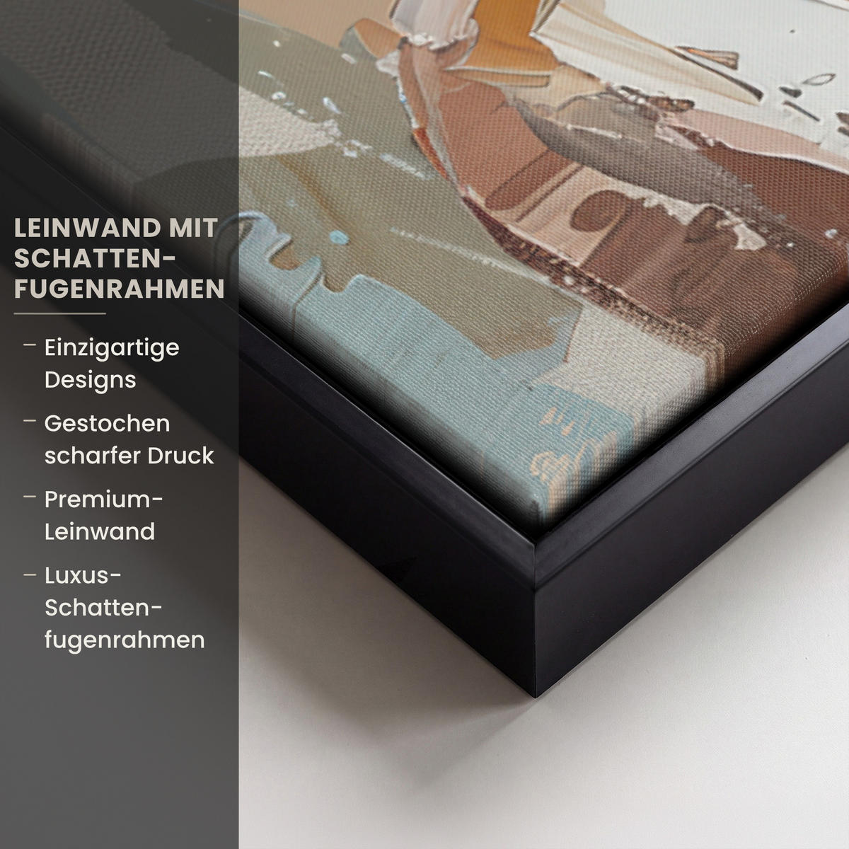 LEINWAND Bilder mit Rahmen - Frau - Lackierung - Porträt - Modern - 100x70 - Altrosa, Textil (100/70cm) - MuchoWow