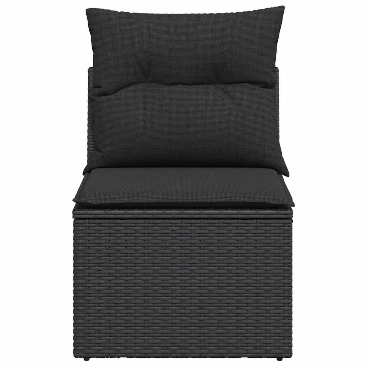 GARTENSOFA Ohne Armlehnen Mit Kissen Schwarz Poly Rattan - Schwarz, Kunststoff (62/69/55cm) - vidaXL