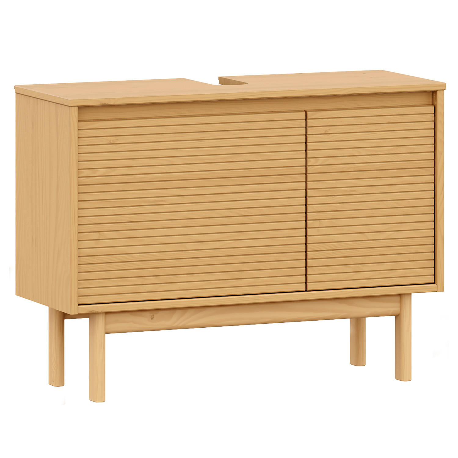 MASSIVER WASCHBECKENUNTERSCHRANK - Pinie massiv - Pinienfarben, Holz (83/62/35cm) - home24