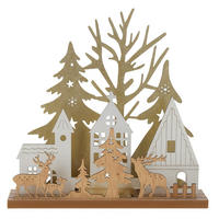 LED-TISCHLAMPE Weihnachten 20 cm - Beige, Holz (19/4.5/20cm) - Home Styling Collection