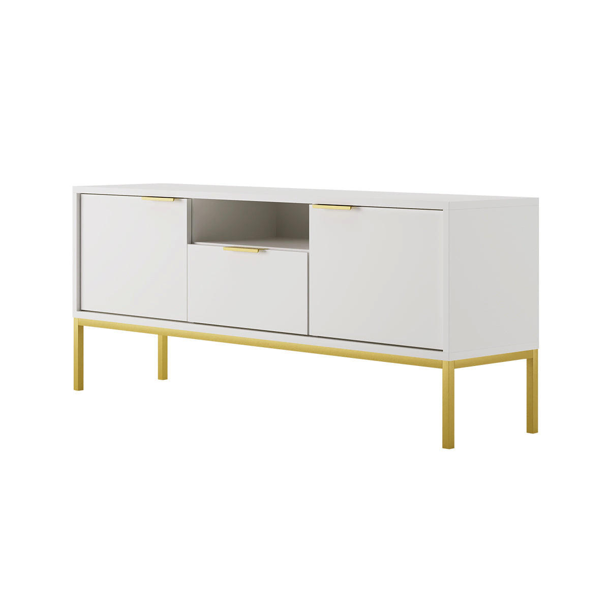 TV STOLEK Seattle Bílá - bílá, kompozitní dřevo (135/56.4/33cm) - Petits-meubles