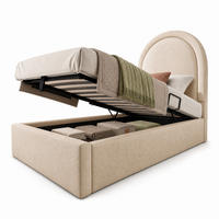 KINDERBETT 90/200 cm in Beige mit Bettkasten und Matratze - Beige, Holzwerkstoff/Textil (90/200cm) - STILVORA